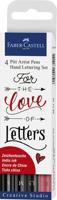 Faber Castell fc-267115 tekenstift faber-castell pitt artist pen handlettering 4-delig etui zwart - thumbnail