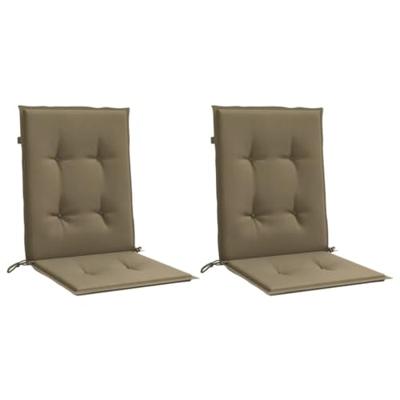 VidaXL Stoelkussens 2 st lage rug 100x50x4 cm stof gemêleerd taupe