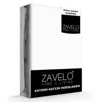 Zavelo Hoeslaken Katoen Satijn Wit-1-persoons (90x220 cm) - thumbnail