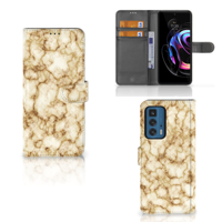 Motorola Edge 20 Pro | Bookcase | Marmer Goud - thumbnail