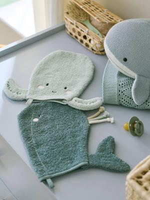 Set van 2 washandjes ONDER DE OCEAAN blauw