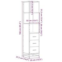 Badkamerkast 35x37,5x166cm bewerkt hout grijs sonoma eikenkleur - thumbnail