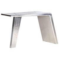 VidaXL Bureau luchtvaartstijl 112x50x76 cm metaal zilverkleurig - thumbnail