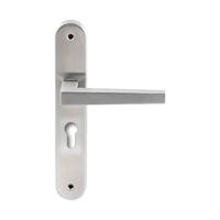 Hardbrass Deurkruk Seoul op ovaal langschild profielcilindergat 55mm - RVS - thumbnail