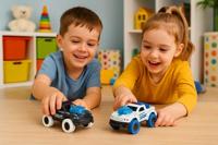 Wrijvingswagen 16 x 10 x 8 cm Geluid Lichten 2 Stuks - thumbnail