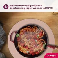 Cookinglife Placemats - Dubbelzijdig - Vegan leer - Grijs / Roze ø 38 cm - 6 Stuks - thumbnail