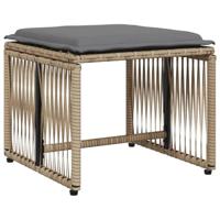 7-delige Tuinset met kussens poly rattan beige - thumbnail