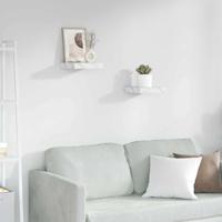 Wandplank 2 pcs Wit Marmer 23 x 23,5 x 4 cm Bewerkt hout - thumbnail