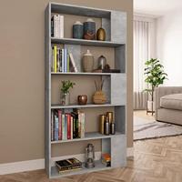Boekenkast/kamerscherm 80x24x159 cm bewerkt hout betongrijs - thumbnail