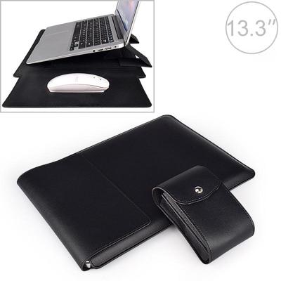 PU05 Sleeve lederen tas met kleine opbergtas voor 13 3 inch laptop(zwart)