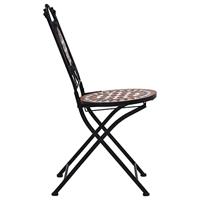 Bistrostoelen mozaek 2 st keramiek bruin - thumbnail