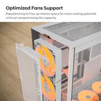 Jonsbo Midi-tower Gaming-behuizing, Behuizing, PC-behuizing Wit - thumbnail