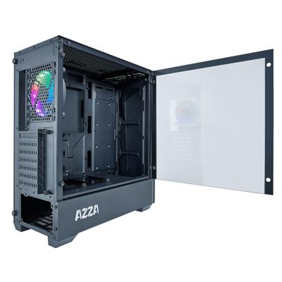 Azza APOLLO 430B DF2 computerbehuizing Midi ATX Tower Zwart, Transparant