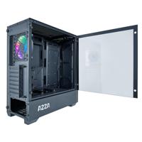 Azza APOLLO 430B DF2 computerbehuizing Midi ATX Tower Zwart, Transparant - thumbnail