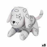 Knuffel om in te kleuren Pincello Wit Zwart Stof 13 x 14 x 20 cm Hond (8 Stuks) - thumbnail