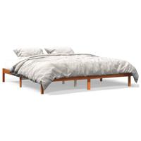 Bedframe zonder matras massief grenenhout wasbruin 180x200 cm - thumbnail