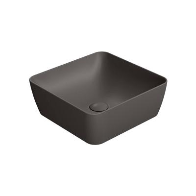 Waskom Sapho Sand Vierkant 38x14 cm Keramiek Mat Donkerbruin