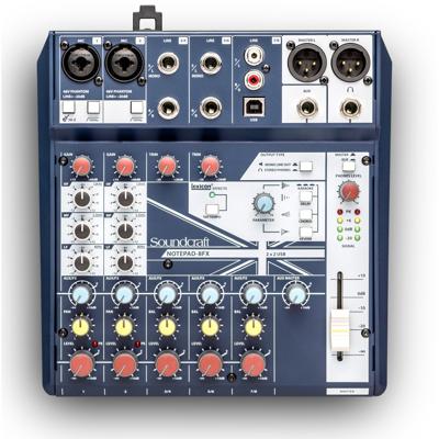SoundCraft Notepad 8FX Console-mengpaneel Aantal kanalen:8 USB-aansluiting
