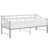 Slaapbankframe uittrekbaar metaal grijs 90x200 cm - thumbnail