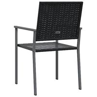 Tuinstoelen 2 st 54x62,5x89 cm poly rattan zwart - thumbnail