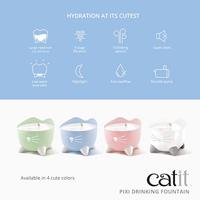 Catit Pixi Drinkfontein voor katten, roestvrij staal, 2,5 l, wit - thumbnail