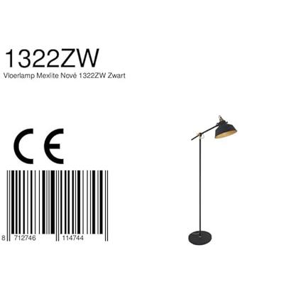 Mexlite Vloerlamp nove zwart