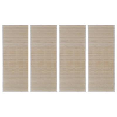 Tapijten 4 st rechthoekig 120x180 cm bamboe natuurlijk