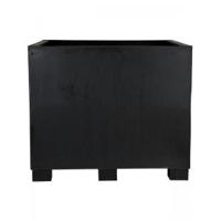 Pottery Pots Jumbo Feet 130x130x110 cm zwart vierkante plantenbak - thumbnail