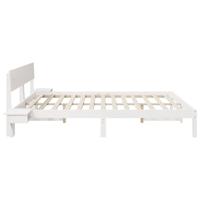 Bedframe met nachttafels Wit 180 x 200 cm Massief grenenhout - thumbnail