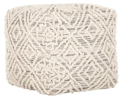 MUST Living Poef 'Quartz' 40cm, kleur Grijs / Naturel