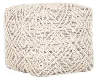 MUST Living Poef 'Quartz' 40cm, kleur Grijs / Naturel - thumbnail