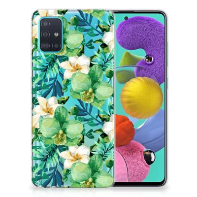 Samsung Galaxy A51 | TPU Case | Orchidee Groen Samsung Galaxy A51 | TPU Case | Orchidee Groen