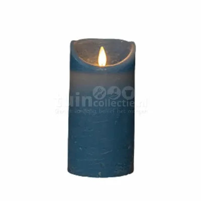LED Kaars Wax Denim Blauw 15cm