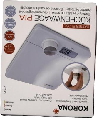 Korona Pia Keukenweegschaal Digitaal Digitaal Weegbereik (max.)=5 kg Wit 230 x 190 x 20
