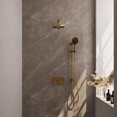 Gold Edition thermostatische inbouw regendouche SET 67 met 20 cm douchekop en handdouche