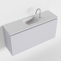 MONDIAZ OLAN 100cm toiletmeubel cale. LEX wastafel talc midden 1 kraangat - thumbnail
