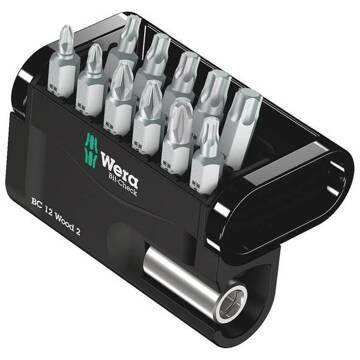 Wera Bit-Check 12 Wood 2 SB 05136391001 Bitset 12-delig 1/4 (6,3 mm) Incl. bithouder Wera Bit-Check 12 Wood 2 SB 05136391001 Bitset 12-delig 1/4 (6,3 mm) Incl. bithouder