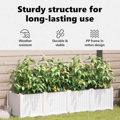 VidaXL Tuin bloempot 4 pcs wit staal