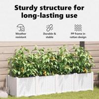 VidaXL Tuin bloempot 4 pcs wit staal - thumbnail