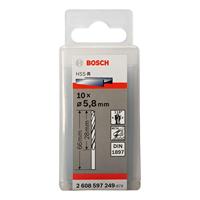 Bosch Accessories 2608597248 HSS Metaal-spiraalboor 5.7 mm Gezamenlijke lengte 66 mm Rollenwals DIN 1897 Cilinderschacht 10 stuk(s) - thumbnail