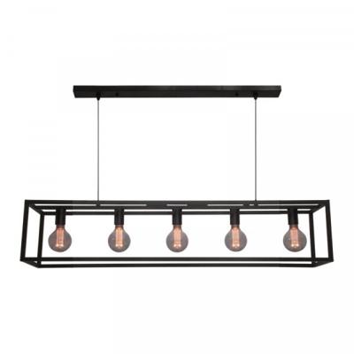 Freelight Hanglamp Esteso 5 lichts L 120 cm B 25 cm zwart