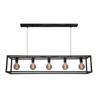 Freelight Hanglamp Esteso 5 lichts L 120 cm B 25 cm zwart - thumbnail