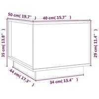Salontafel 40x50x35 cm massief grenenhout grijs - thumbnail