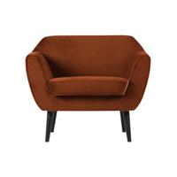 WOOOD Fauteuil 'Rocco' Velvet, kleur Roest - thumbnail
