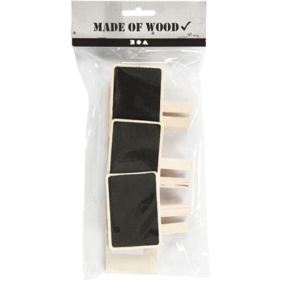 Creativ Company Schoolbord met wasknijpers, afm 6,8x4,7 cm, 6 stuk/ 1 doos - thumbnail