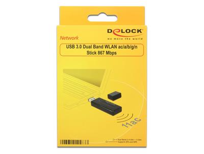 DeLOCK usb 3.0 dual band stick wlan adapter (zwart)