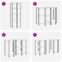 VidaXL Hoekrek 5-laags staal en bewerkt hout zilverkleurig - thumbnail