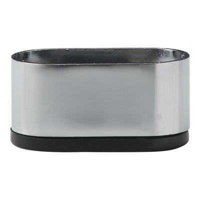 Stalen meubelpoot chroom ovaal 6 bij 3 cm en hoogte 3 cm (3 x 6 cm)
