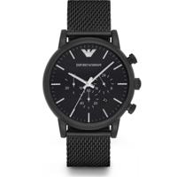 Emporio Armani Heren Sport chronograaf roestvrij stalen armband horloge AR1968 - thumbnail