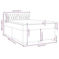 Boxspring met matras stof blauw 140x190 cm - thumbnail